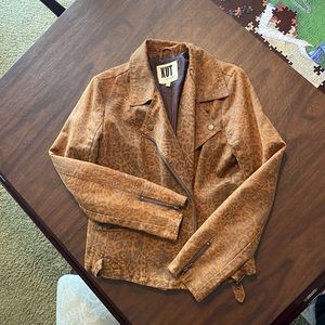 Kut from the cloth animal print biker jacket